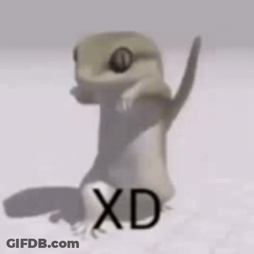 Lizard Standing On Surface Saying XD GIF