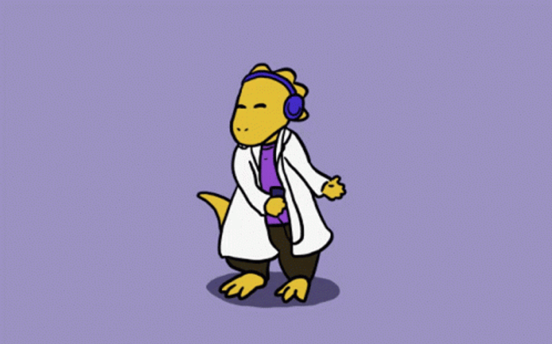 Lizard With Headphones Dancing GIF