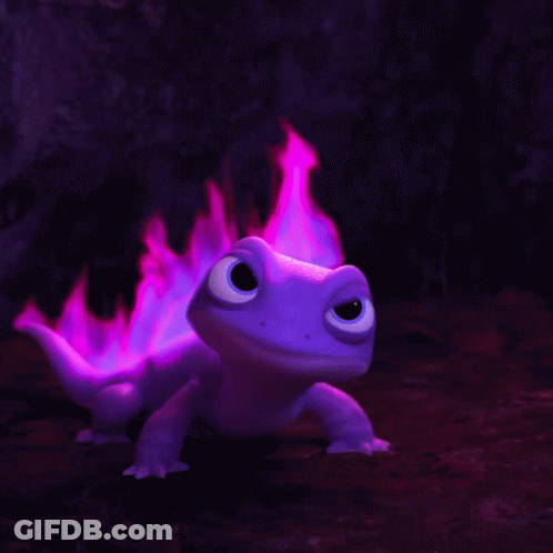 Lizard With Purple Flames And SCR GIF