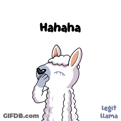 Llama Covering Face Saying Hahaha GIF