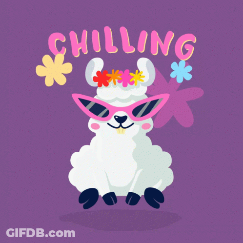 Llama In Sunglasses And Flower Crown Says Chilling GIF