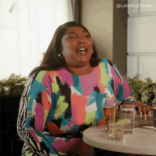 Lmfao Lizzo Laughing Seth Myers Talk Show GIF