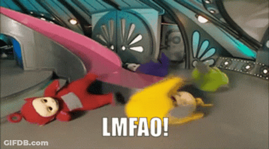 Lmfao Teletubbies Rolling With Laughter GIF