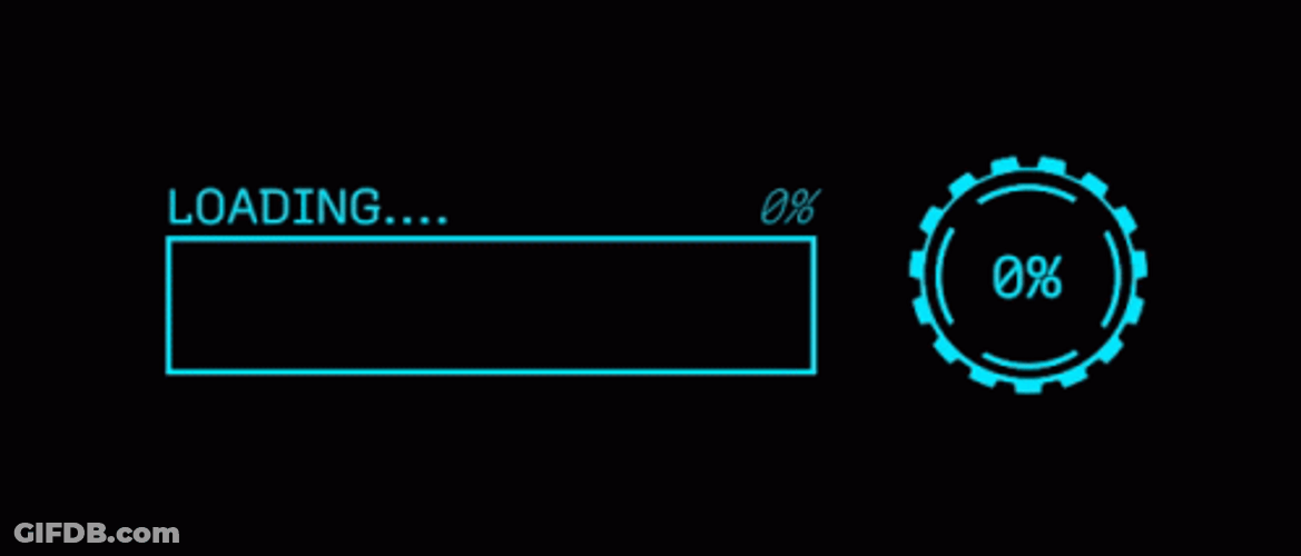 Loading Bar Digital Cyan Design GIF