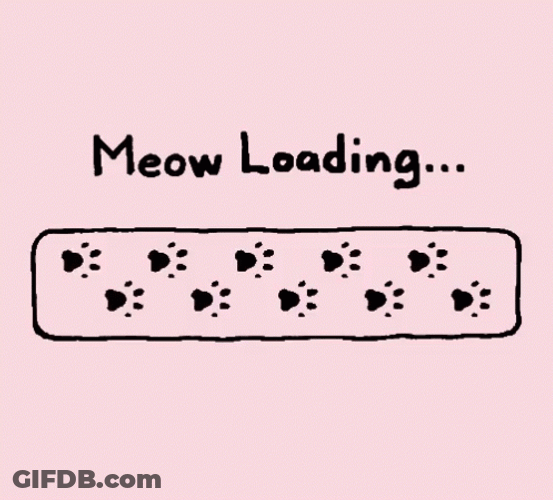 Loading Bar Meow Cat Paw Prints GIF