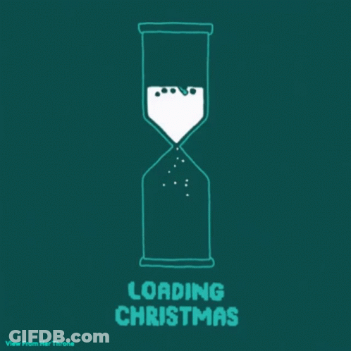 Loading Christmas Poster With Hourglass GIF