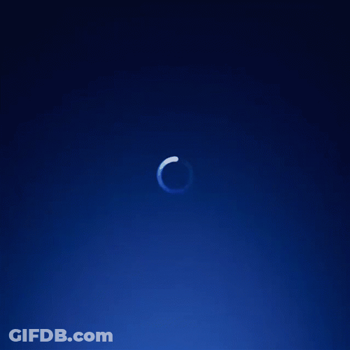 Loading Circle On Fading Blue Screen GIF