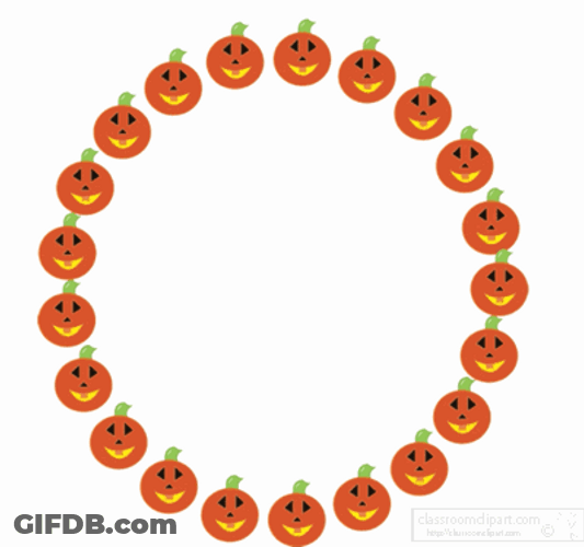 Loading Circle Revolving Pumpkins GIF