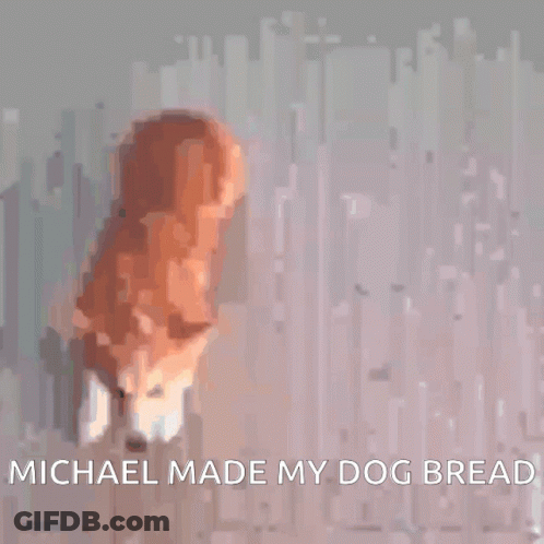 Loaf Of Bread Saying Michael Made My Dog Bread GIF