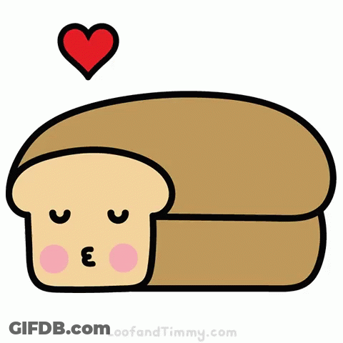 Loaf Of Bread With Heart Above GIF