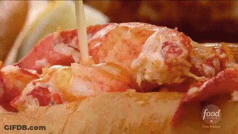 Lobster Sandwich With Sauce Pouring GIF