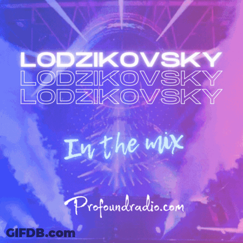 Lodzikovsky In The Mix Poster Purple Background GIF