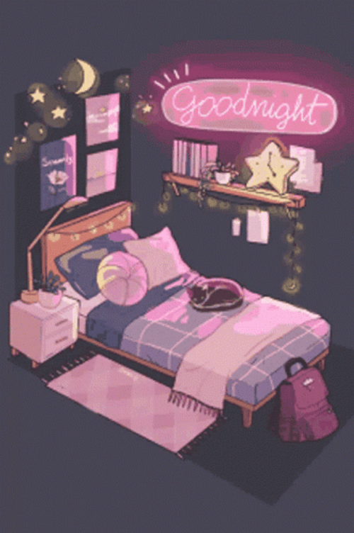 Lofi Aesthetic Bedroom Good Night GIF