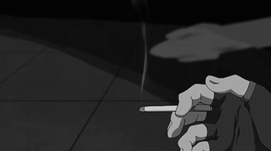 Lofi Aesthetic Smoking Black White GIF
