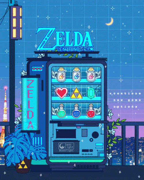 Lofi Aesthetic Zelda Vending Machine GIF