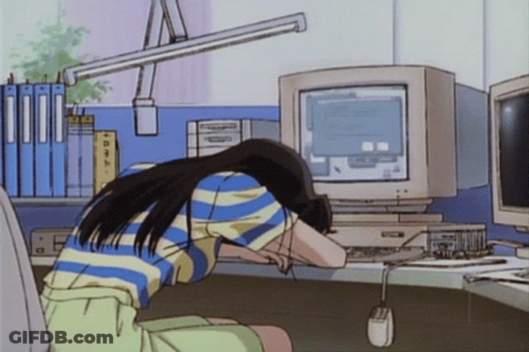 Lofi Girl Anime Sleeping Leaning On The Table GIF