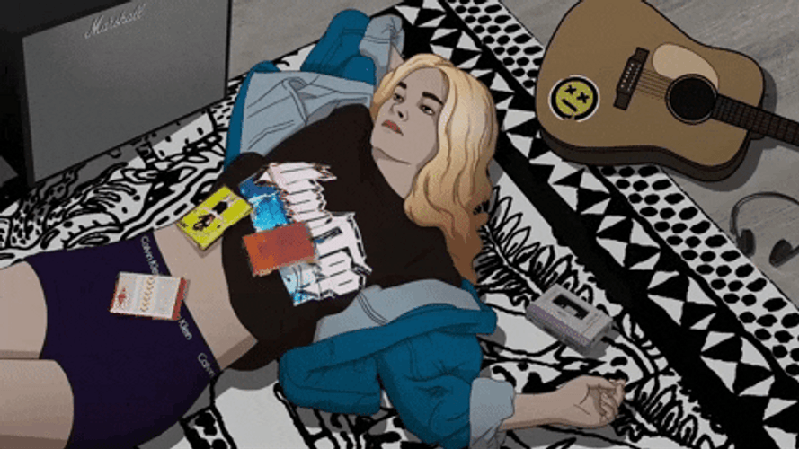Lofi Girl Chilling In The Room Alone GIF