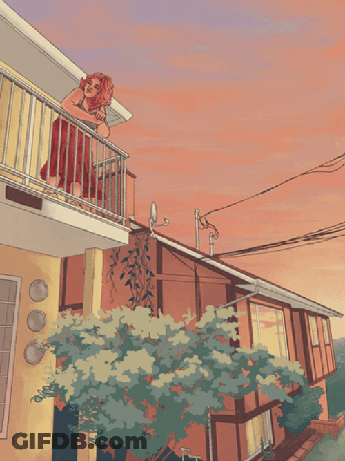 Lofi Girl In The Balcony GIF