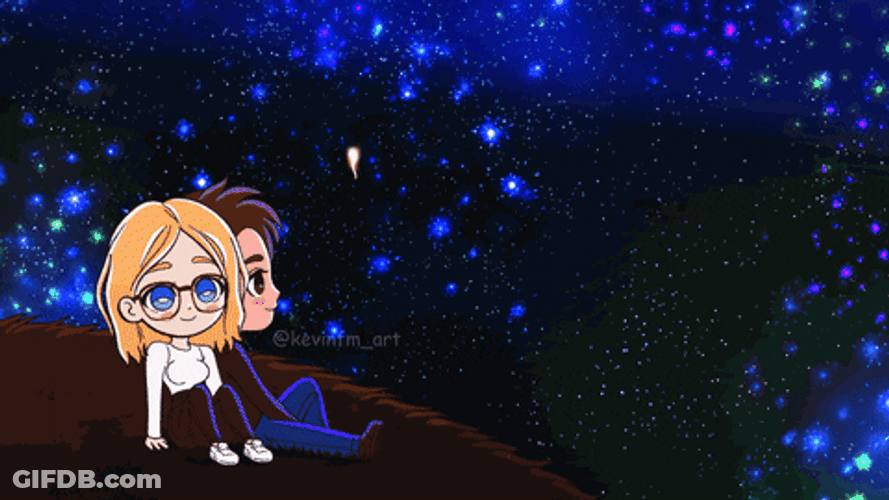 Lofi Girl Watching Fireworks GIF