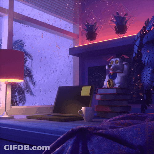 Lofi Girl Waving Monkey GIF