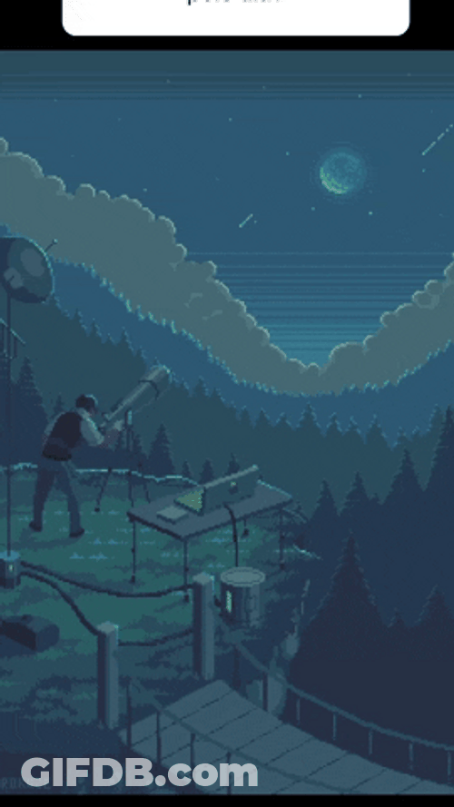 Lofi Guy Looking At The Moon Girl GIF