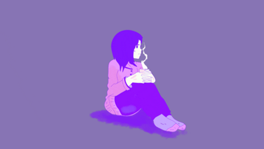 Lofi Purple Girl Coffee Relaxing GIF