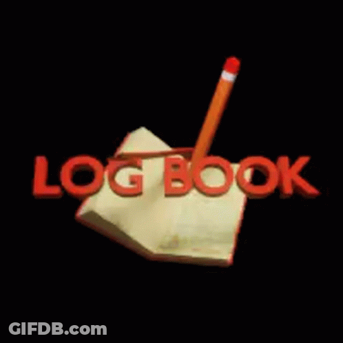 Log Book With Red Pencil GIF