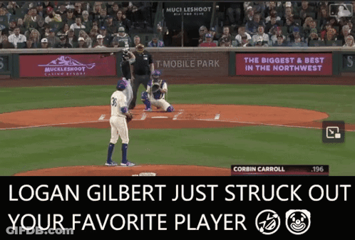Logan Gilbert Strikes Out Fan Favorite T-Mobile Park GIF