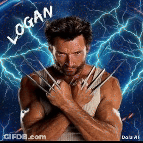 Logan Movie Poster With Wolverine Claws GIF