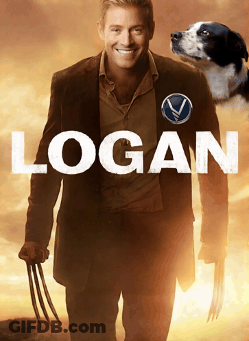 Logan Movie Poster With Wolverine Claws GIF