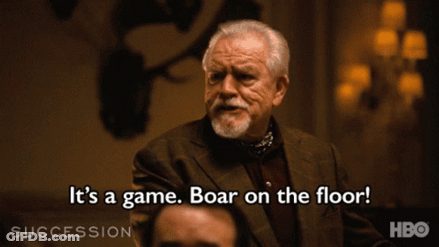 Logan Roy Succession Boar On The Floor GIF