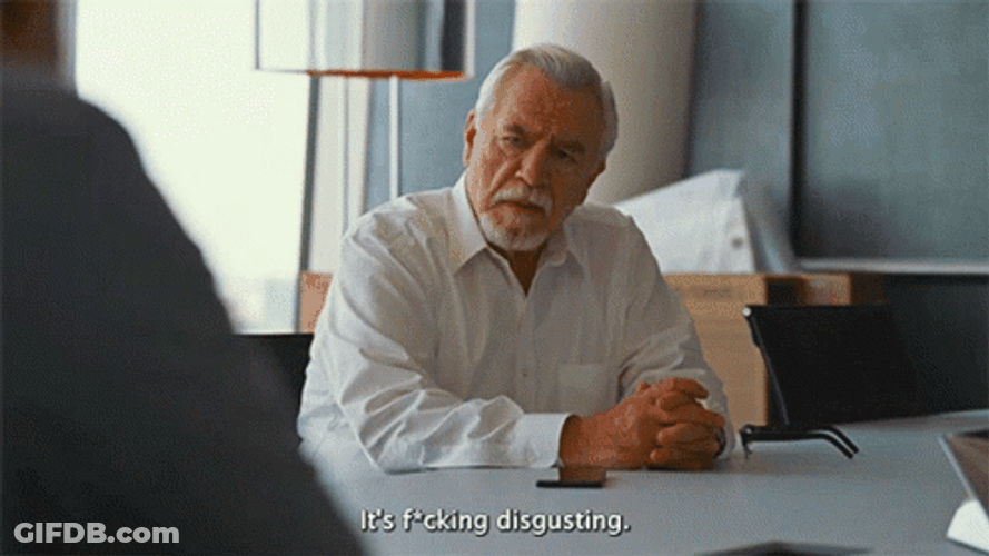 Logan Roy Succession It's Fucking Disgusting GIF