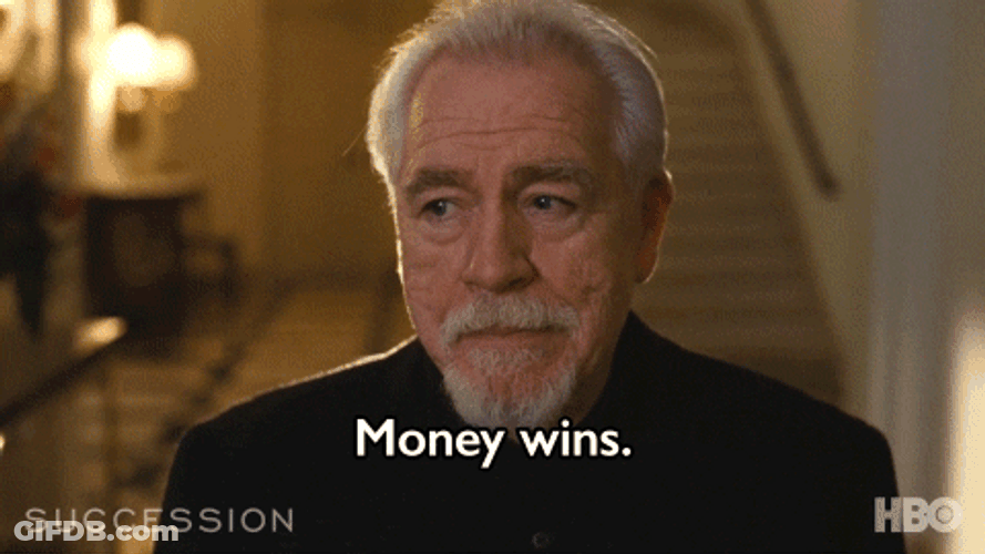 Logan Roy Succession Money Wins GIF