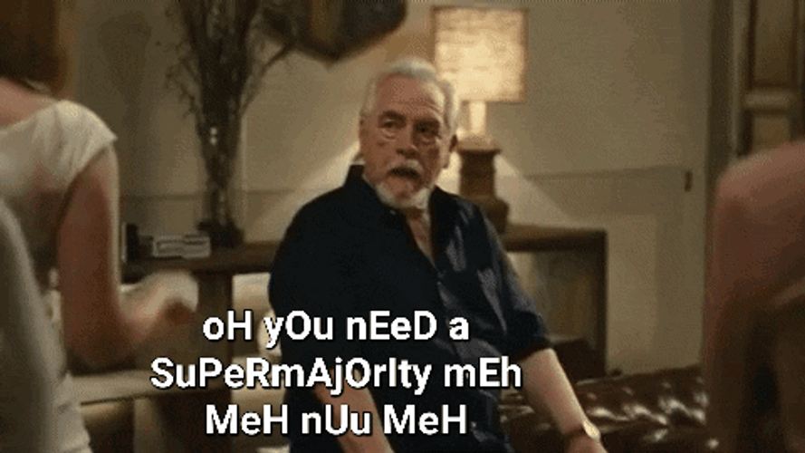 Logan Roy Succession Supermajority Meh Meh Nuu Meh GIF