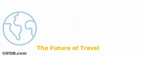Logo For Future Of Travel With Map Of Earth GIF