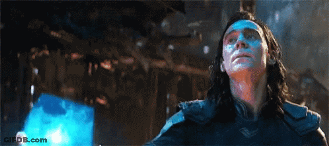 Loki Holding Up A Glowing Tesseract GIF