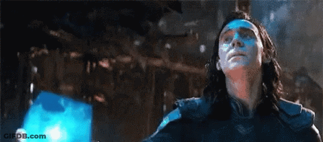 Loki Presenting Glowing Tesseract Avengers GIF