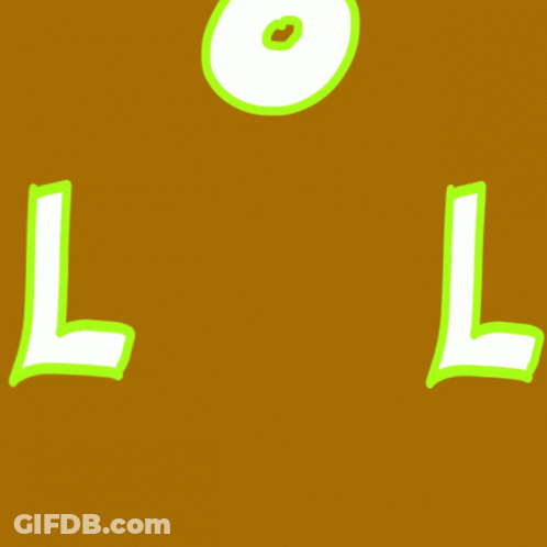 LOL Green Outline Brown Background GIF