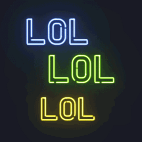 Lol Meme Cute Neon Text Animation GIF