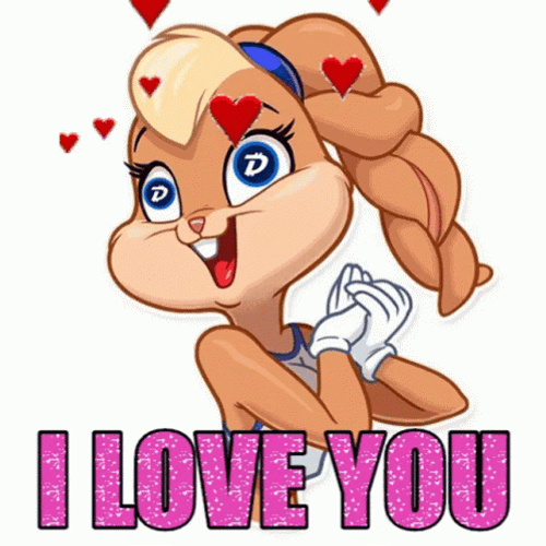 Lola Bunny I Love You Glitter GIF