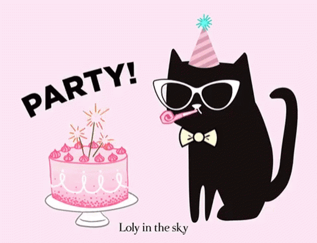 Loly Party Cat Birthday GIF