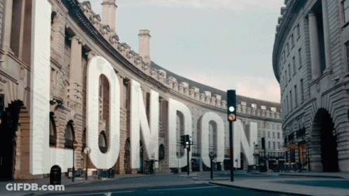 London Word On Building In City GIF