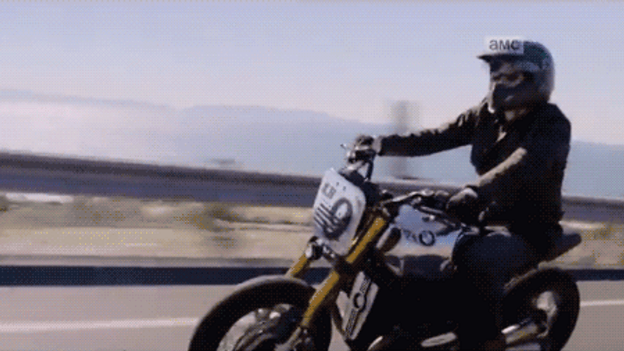 Lone Hog Rider In The Bridge GIF