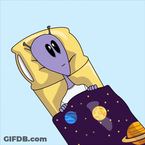Lonely Aliens Sleeping Bed Time GIF