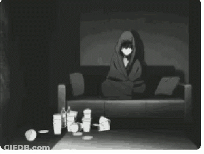 Lonely Anime Guy Couch Sleeping GIF