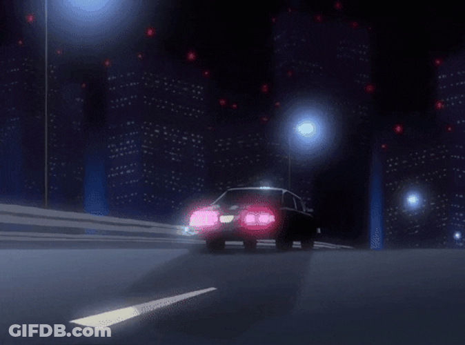 Lonely Car On Synthwave Highway GIF
