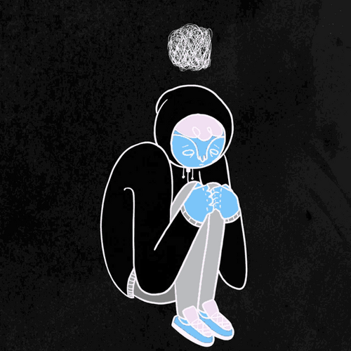 Lonely Foggy Brain Art Looped GIF
