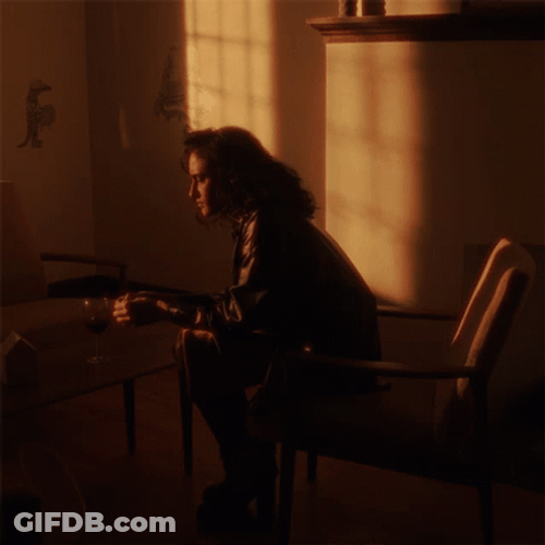 Lonely Lady Sitting All Alone GIF