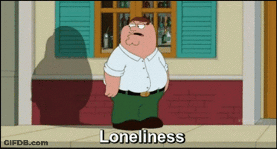 Lonely Loneliness Peter Griffin Shadow Family Guy GIF