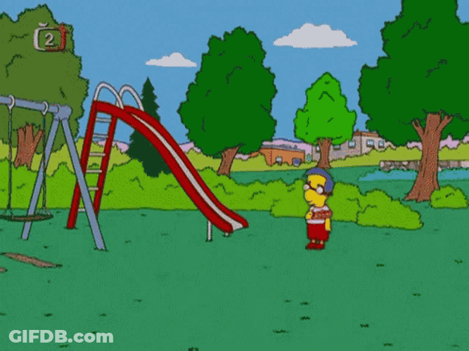 Lonely Milhouse Frisbee Alone The Simpsons GIF